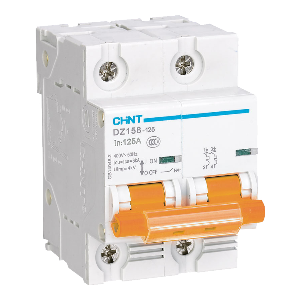 Chint Miniature Circuit Breaker (MCB) – 16A 2P, D-Curve, 6kA, 415V (Orange Toggle)