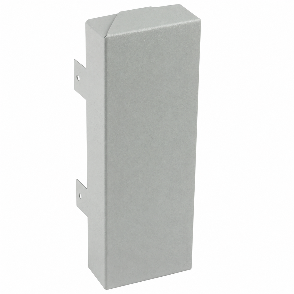 N8/1 Power Skirting 1 Compartment End Cap Hospital Grey