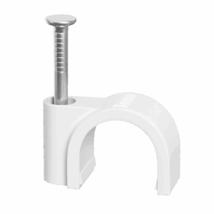 Polysaddle 5 mm White Round Cable Clips (Pack)