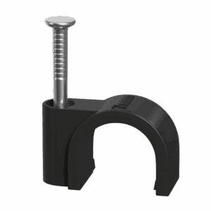 Polysaddle 6 mm Black Round Cable Clips (Pack)