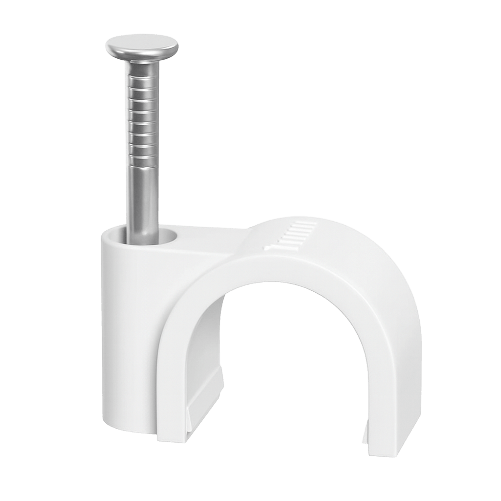 Polysaddle 6 mm White Round Cable Clips (Pack)