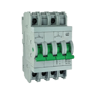 CBI 60A 2P Rail Mounted Changeover Switch Dual Escutcheon QAC40063