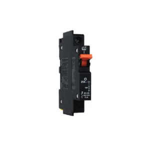 CBI 25A 1 Pole Mini Rail MCB – 6kA, Curve 1, Black (Orange Handle)