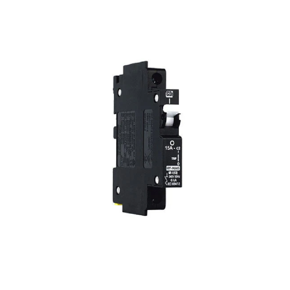 CBI 5A 1 Pole Mini Rail MCB – 6kA, Curve 2, Black (White Handle)