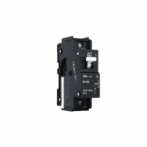 CBI 25A 1 Pole Mini Rail MCB – 6kA, Curve 2, Black (White Handle)