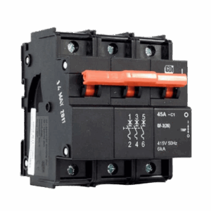 CBI QF-3(26) Mini-Rail MCB – 63 A, 6 kA, Curve 1 (Orange Handle)