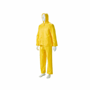 Yellow Rubberized Rain Suit, Size Medium