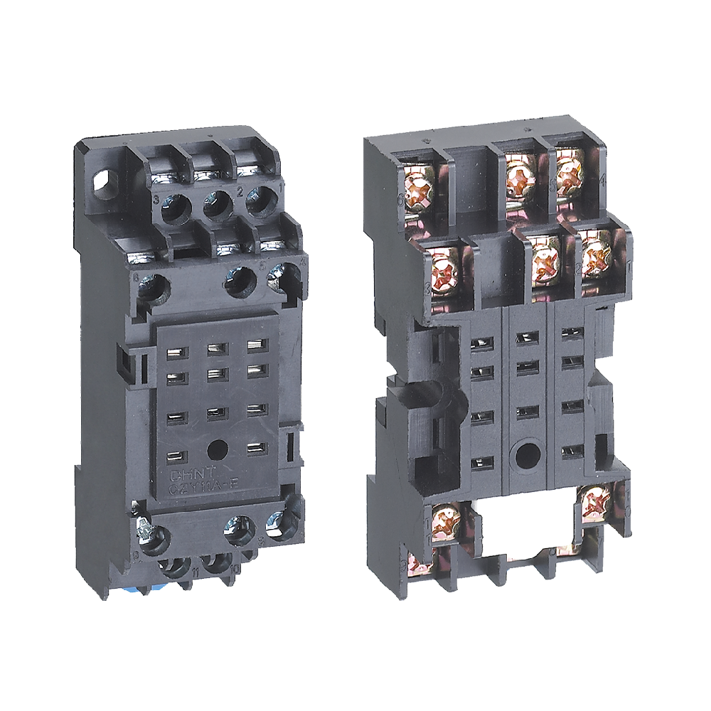 Chint 14‑Pin Flat Power Relay Base – Finger-Protected Version