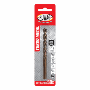 Ruwag 5 mm Turbo Metal Drill Bit – HSS Steel, X30 Life (Carded)