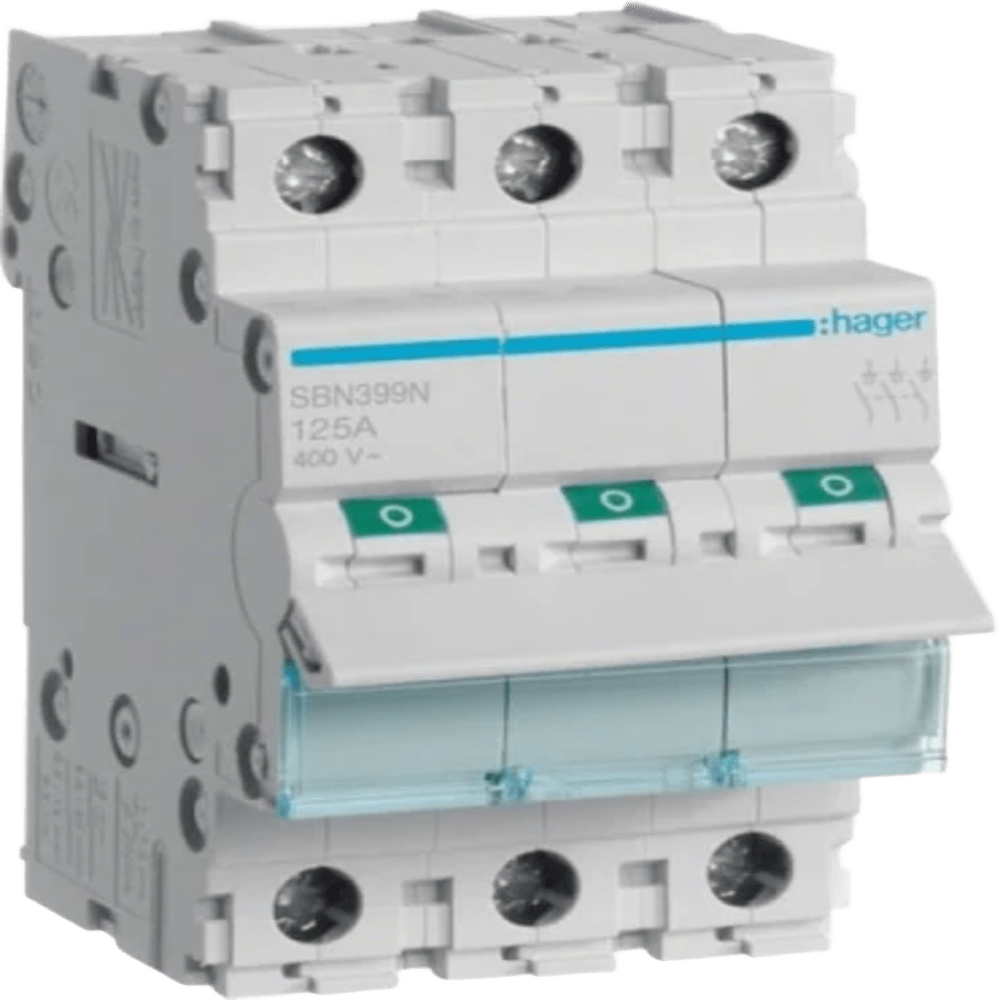 Hager 63 A 3‑Pole DIN‑Rail Isolator Switch