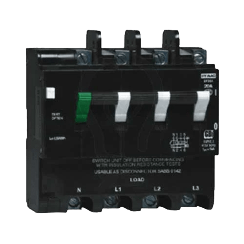 CBI 80A 3P+N earth leakage circuit breaker with overload protection 6kA mini rail