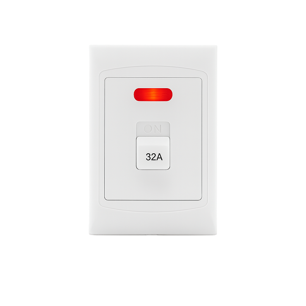 NUR Isolator Switch – 32A, 2 Pole, 100×50mm (White)