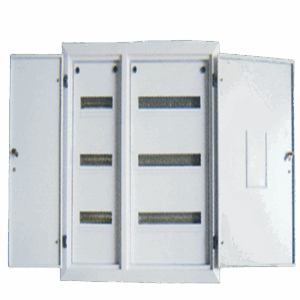 DB Surface 3x24 SAM 3-Phase Distribution Board – 2 Doors, Side JSO, White, IP55 Rated, Complete with Busbar
