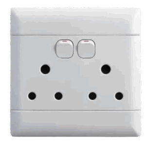 NUR Double Dedicated Switch Socket – 100x100mm, White