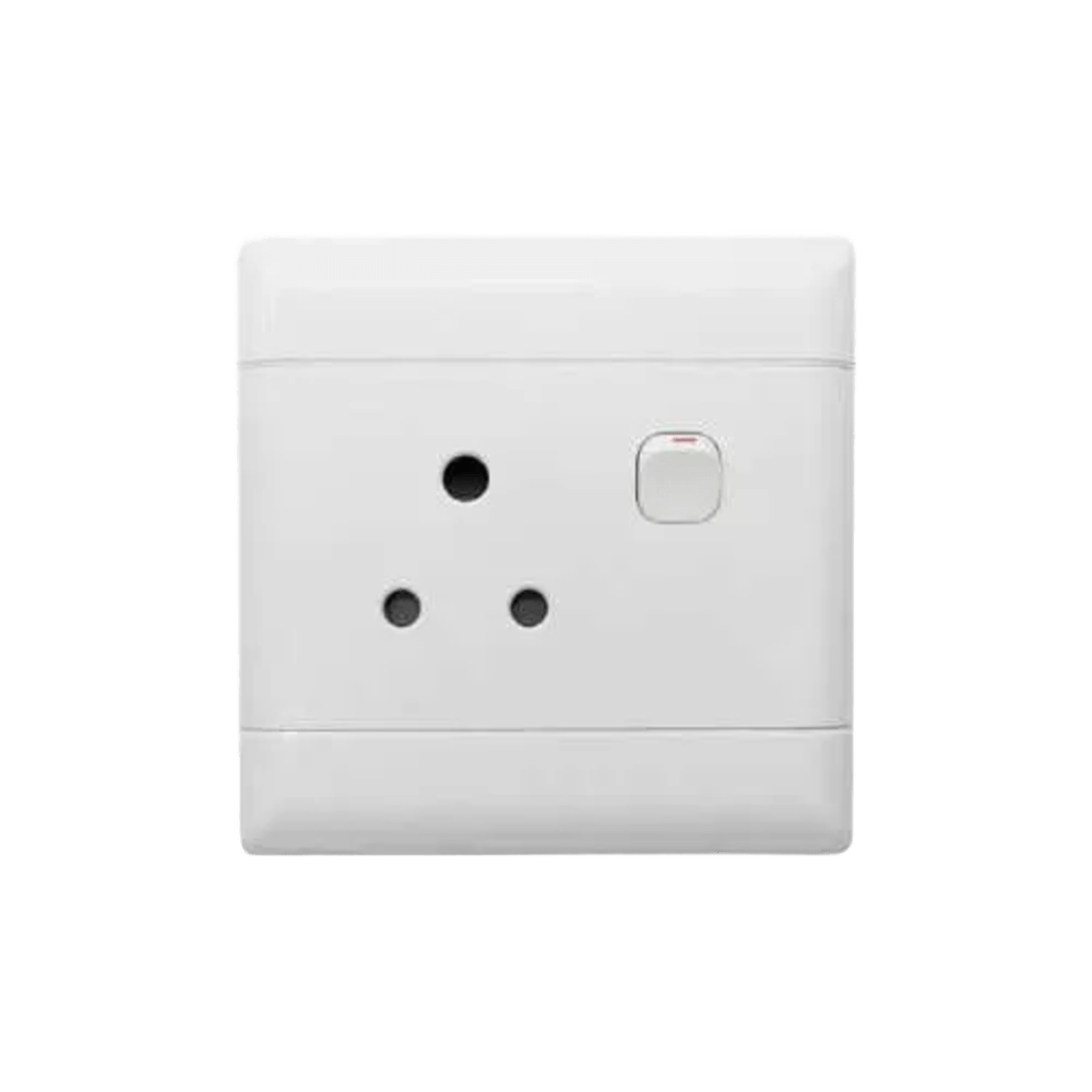NUR Switch Socket – Single, 100x100mm, White