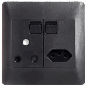 NUR Switch Socket – Single + Euro, 100x100mm, Black