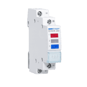 Hager Multi-Color Indicator Light – Red/Clear/Blue, DIN Rail 18mm, 230VAC