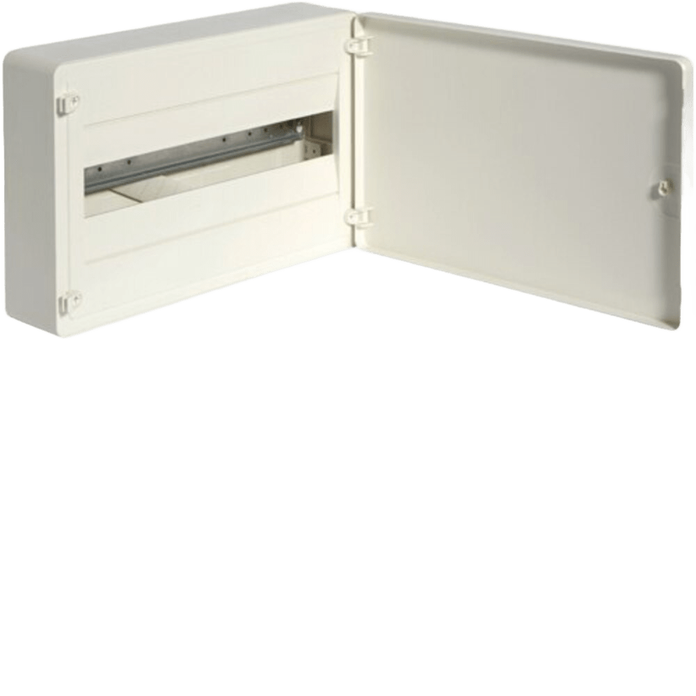 Hager 18-Way Surface Distribution Board – Solid Door