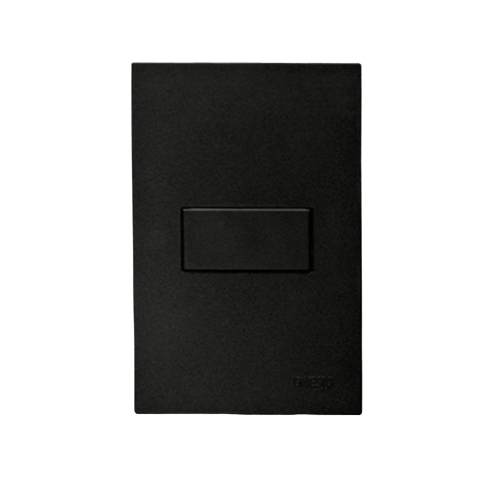 Matrix Blank 2x4 Black electrical blank cover plate for concealing unused wall switch or socket openings.