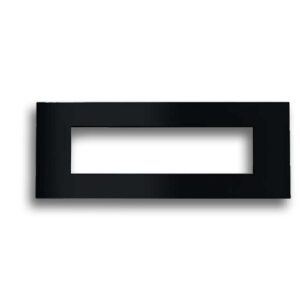 Matrix Black 8 Way Cluster Complete wall box with black finish and galvanised steel housing for modular electrical switch and socket installations.