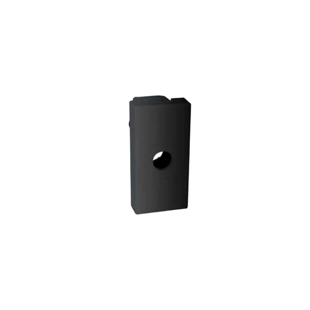 Matrix black cord grip module for secure cable entry, cable management, and strain relief in modular electrical installations.