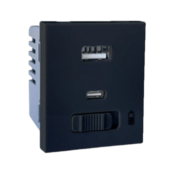 Matrix Usbc Socket Matrix Black USB Type-A and Type-C Module for Fast Charging - Key ...