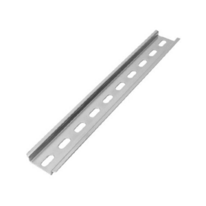 UNI 1m Slotted DIN Rail 35 x 7.5mm galvanized steel mounting rail for electrical switchboards and control panels.